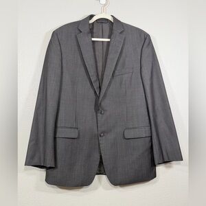 Calvin Klein Blazer Suit Coat Business Slim Fit Gray Charcoal 100% Wool Men 42R